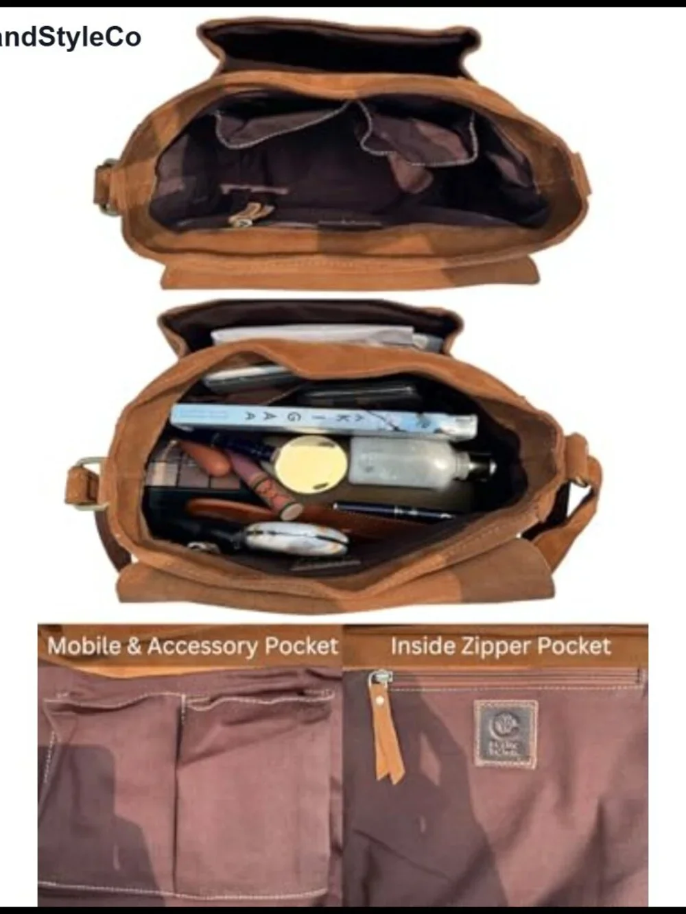 Vintage Suede Leather Crossbody Bag for Women, Travel Satchel Purse